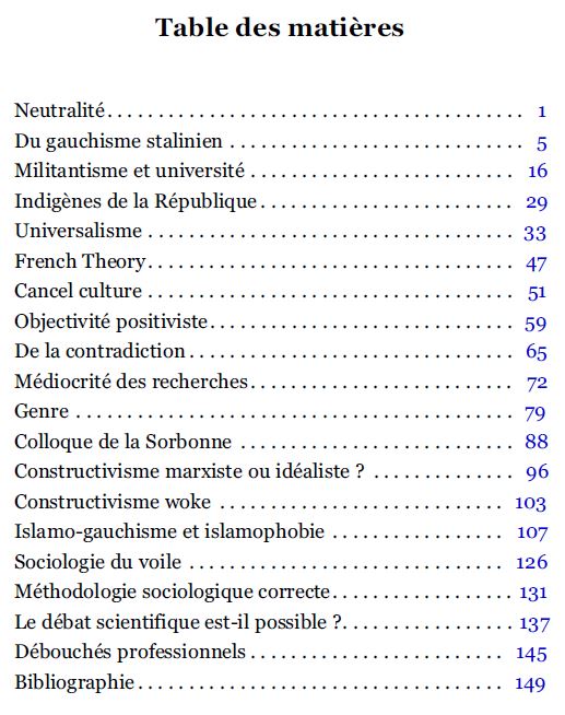 Table des matires